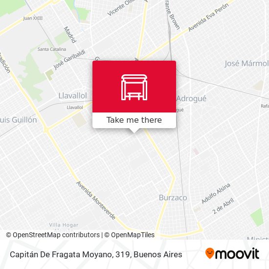 Capitán De Fragata Moyano, 319 map