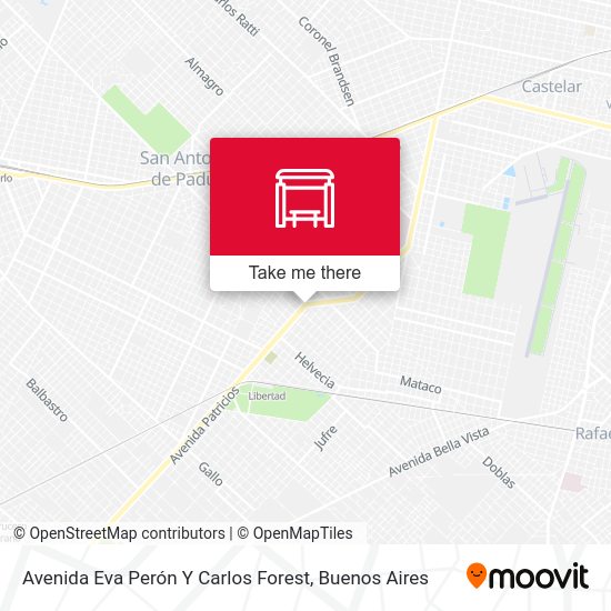 Avenida Eva Perón Y Carlos Forest map