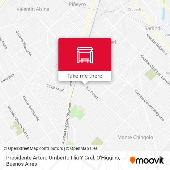 Presidente Arturo Umberto Illia Y Gral. O'Higgins map