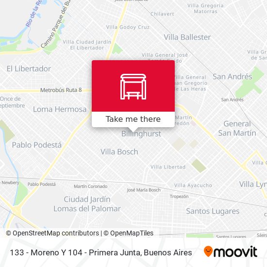 133 - Moreno Y 104 - Primera Junta map