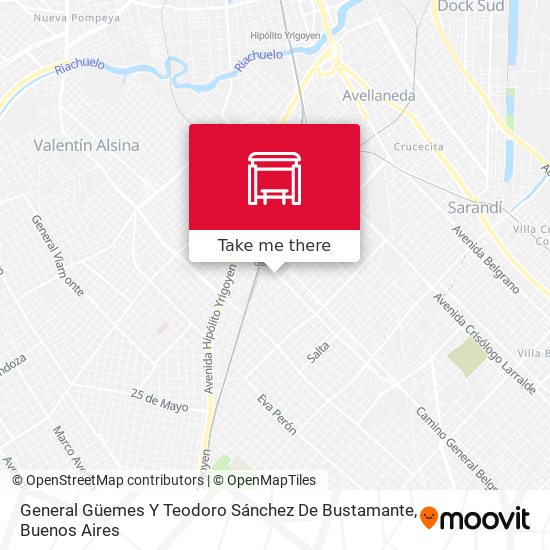 Mapa de General Güemes Y Teodoro Sánchez De Bustamante