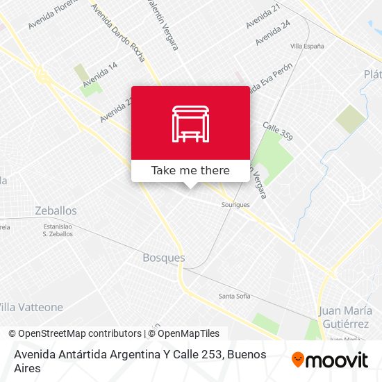 Avenida Antártida Argentina Y Calle 253 map