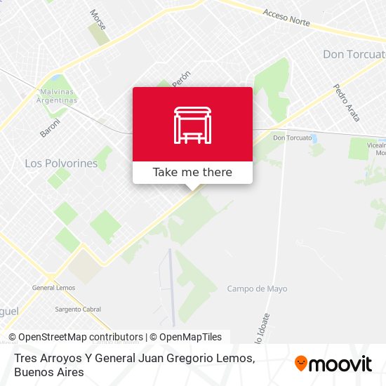 Tres Arroyos Y General Juan Gregorio Lemos map