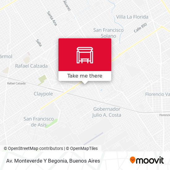 Av. Monteverde Y Begonia map