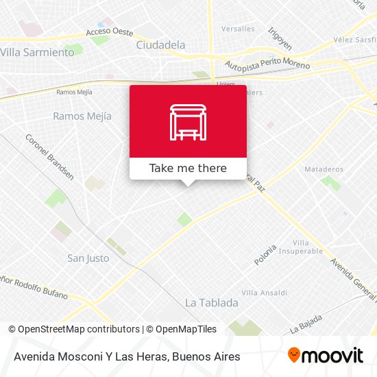 Avenida Mosconi Y Las Heras map