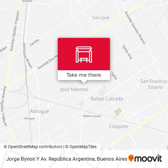 Jorge Bynon Y Av. República Argentina map