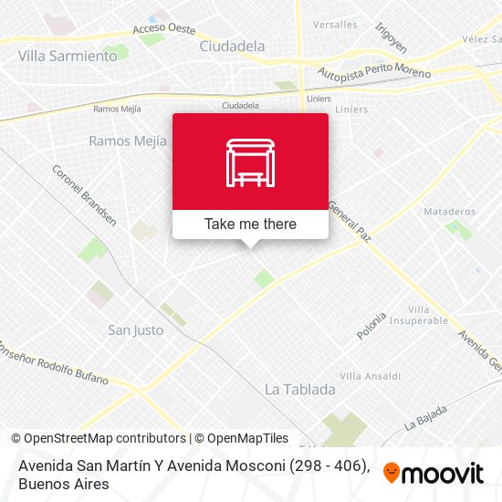 Avenida San Martín Y Avenida Mosconi (298 - 406) map
