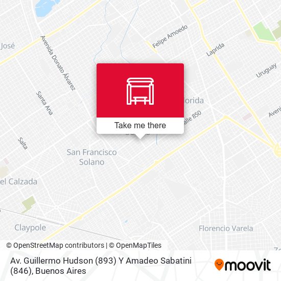 Mapa de Av. Guillermo Hudson (893) Y Amadeo Sabatini (846)
