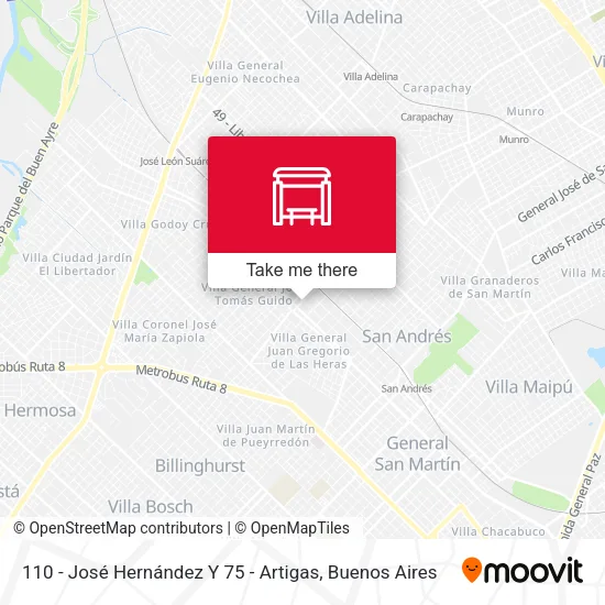 110 - José Hernández Y 75 - Artigas map