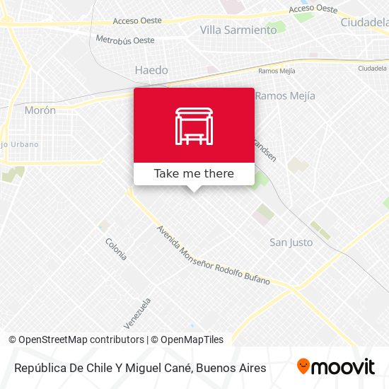 República De Chile Y Miguel Cané map