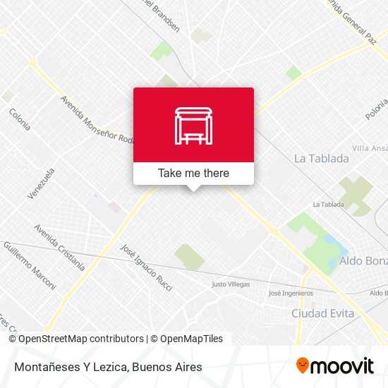 Montañeses Y Lezica map