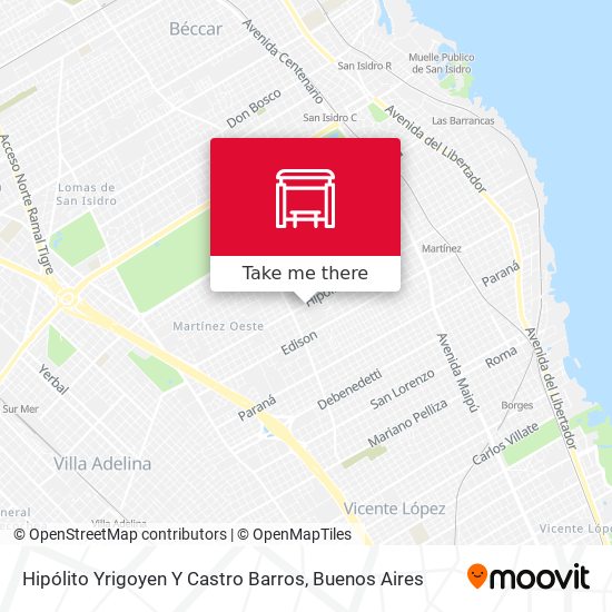 Hipólito Yrigoyen Y Castro Barros map