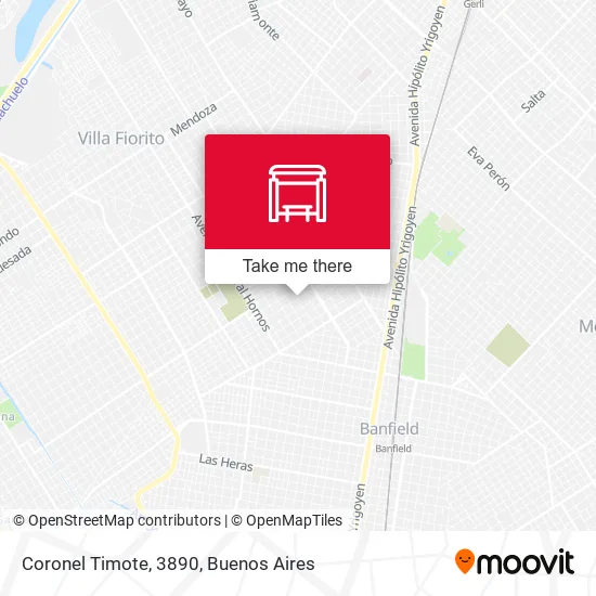 Coronel Timote, 3890 map