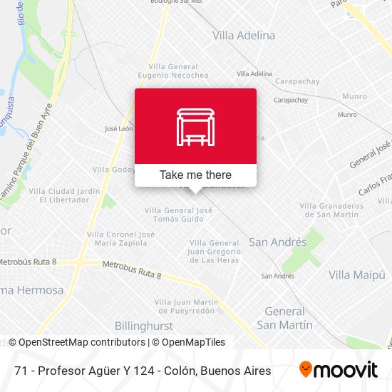 71 - Profesor Agüer Y 124 - Colón map