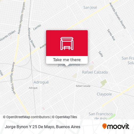 Jorge Bynon Y 25 De Mayo map