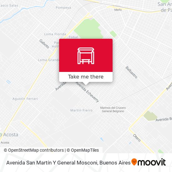 Mapa de Avenida San Martín Y General Mosconi