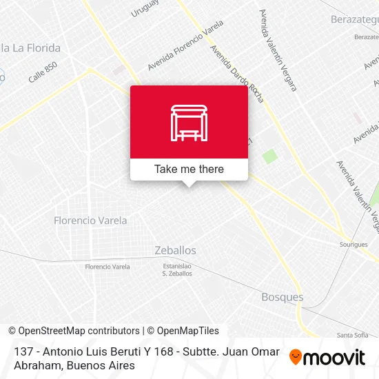 137 - Antonio Luis Beruti Y 168 - Subtte. Juan Omar Abraham map