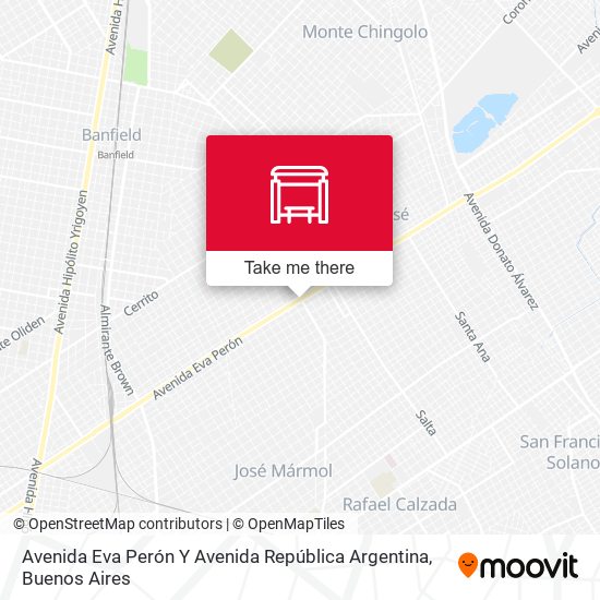 Mapa de Avenida Eva Perón Y Avenida República Argentina