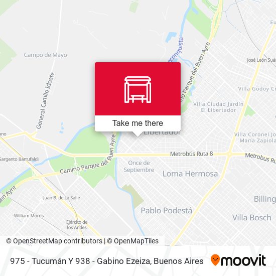 Mapa de 975 - Tucumán Y 938 - Gabino Ezeiza