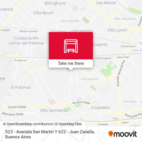 Mapa de 523 - Avenida San Martín Y 622 - Juan Zanella