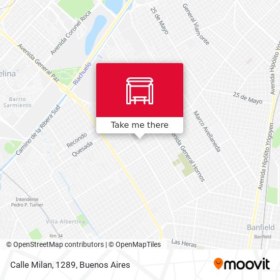 Mapa de Calle Milan, 1289