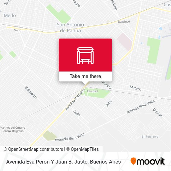 Mapa de Avenida Eva Perón Y Juan B. Justo