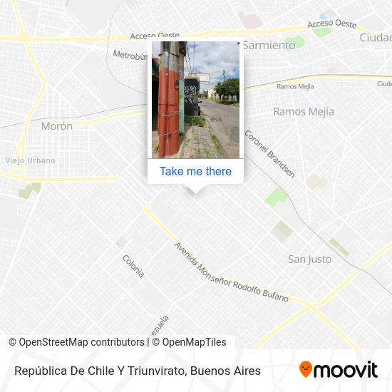 República De Chile Y Triunvirato map