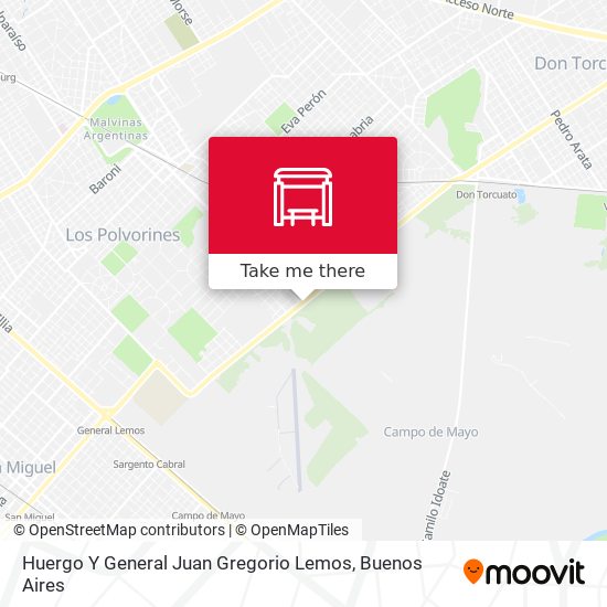 Huergo Y General Juan Gregorio Lemos map
