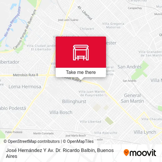 Mapa de José Hernández Y Av. Dr. Ricardo Balbín