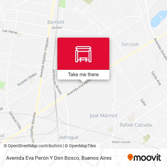 Avenida Eva Perón Y Don Bosco map