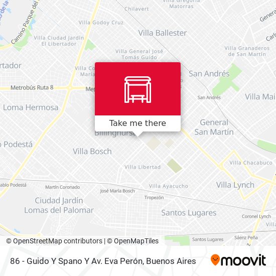 Mapa de 86 - Guido Y Spano Y Av. Eva Perón