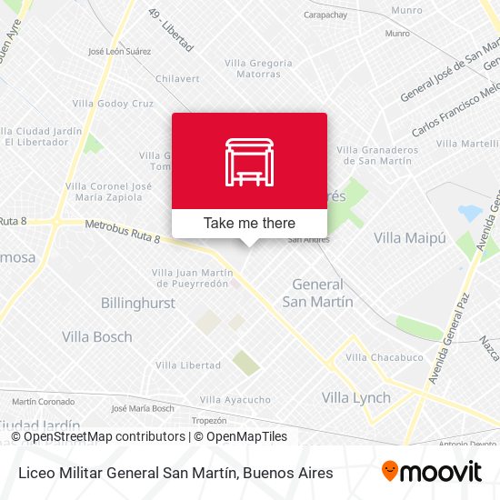 Liceo Militar General San Martín map