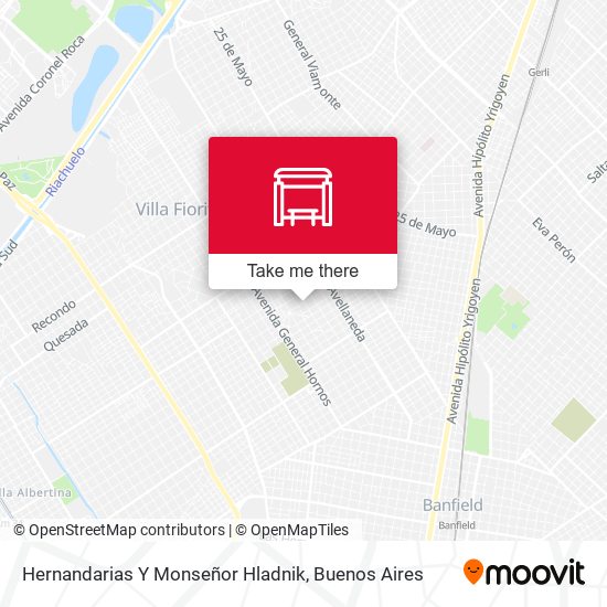Hernandarias Y Monseñor Hladnik map