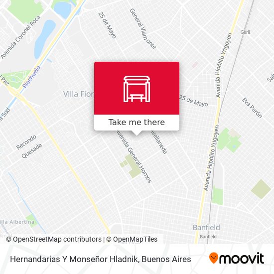 Hernandarias Y Monseñor Hladnik map