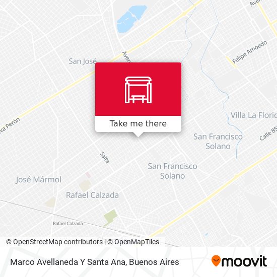 Marco Avellaneda Y Santa Ana map