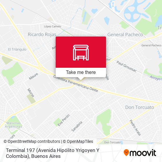Terminal 197 (Avenida Hipólito Yrigoyen Y Colombia) map