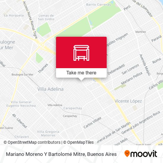 Mapa de Mariano Moreno Y Bartolomé Mitre