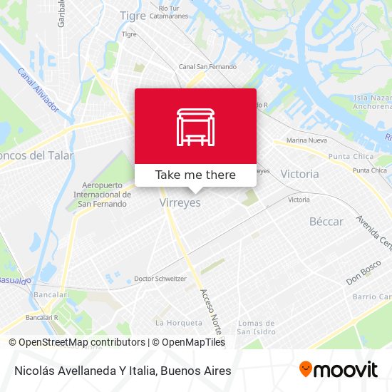 Mapa de Nicolás Avellaneda Y Italia