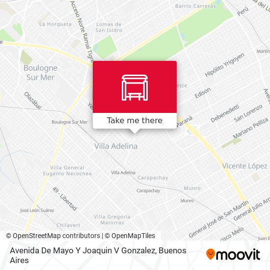 Avenida De Mayo Y Joaquin V Gonzalez map