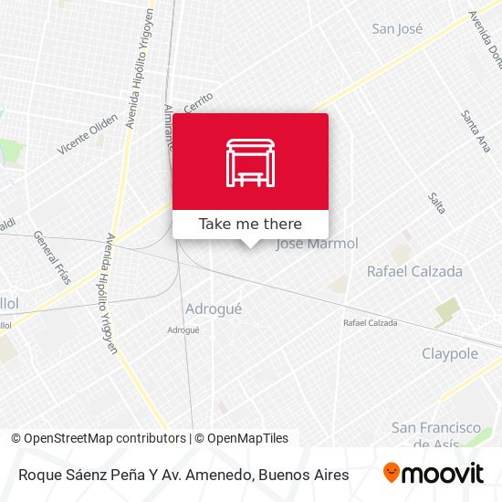 Roque Sáenz Peña Y Av. Amenedo map