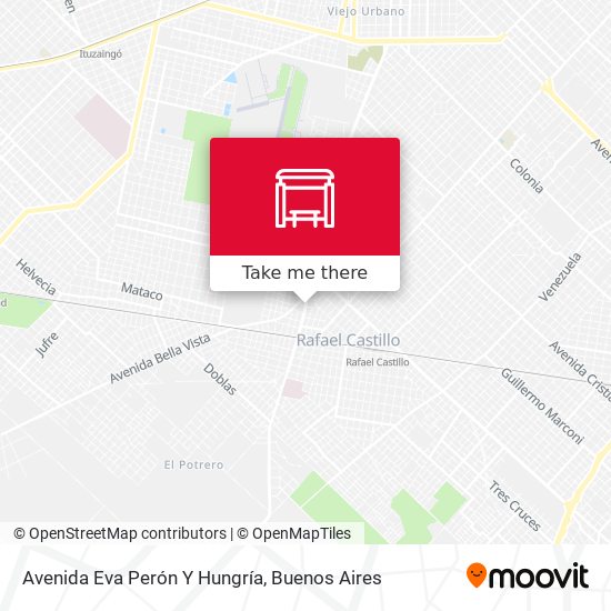 Avenida Eva Perón Y Hungría map