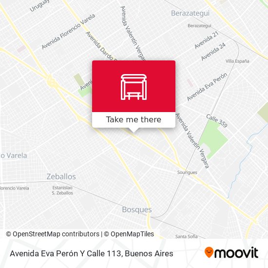 Avenida Eva Perón Y Calle 113 map