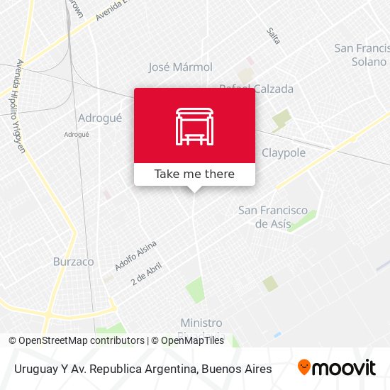 Mapa de Uruguay Y Av. Republica Argentina