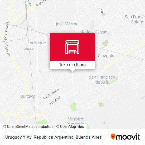 Uruguay Y Av. Republica Argentina map