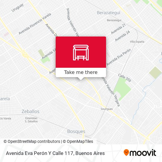 Avenida Eva Perón Y Calle 117 map