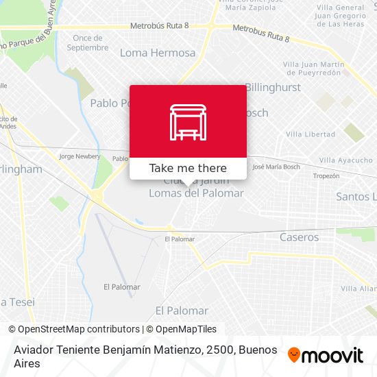 Mapa de Aviador Teniente Benjamín Matienzo, 2500