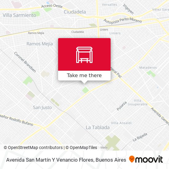 Avenida San Martín Y Venancio Flores map
