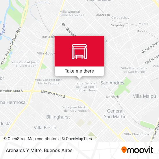 Arenales Y Mitre map