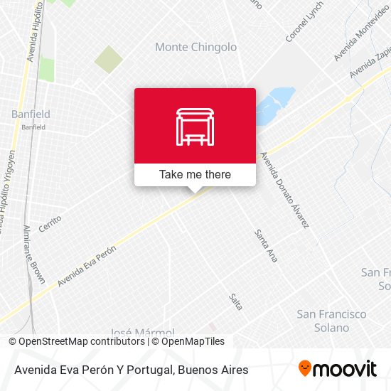 Mapa de Avenida Eva Perón Y Portugal