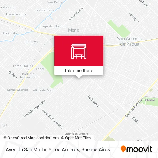 Mapa de Avenida San Martín Y Los Arrieros
